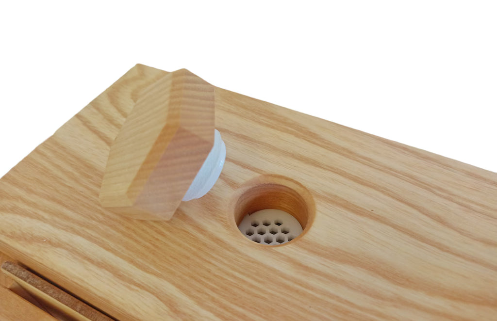 2 frame observation hive syrup feeder opening on lid